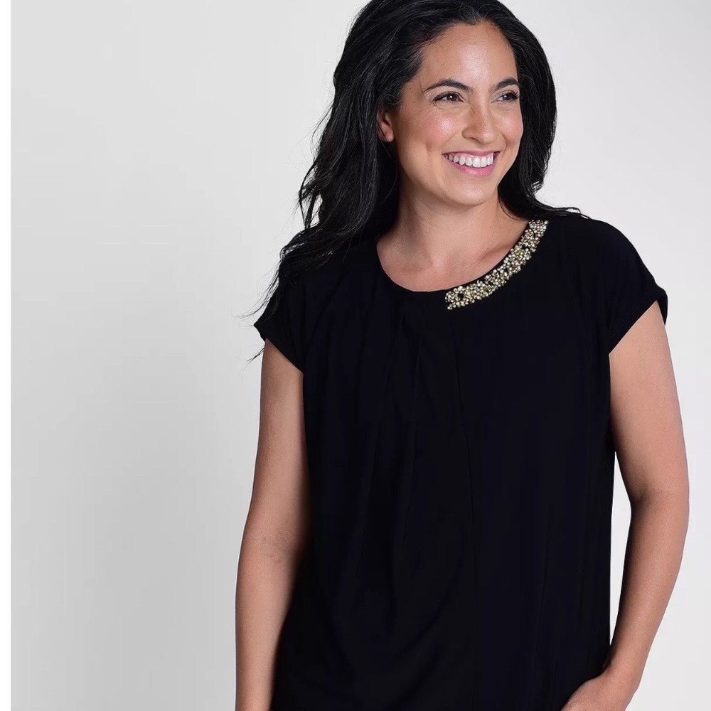 Women’s Tiana B Black‎ Jeweled Top